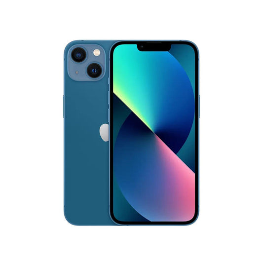 Diseño elegante y resistente en color azul del iPhone 13